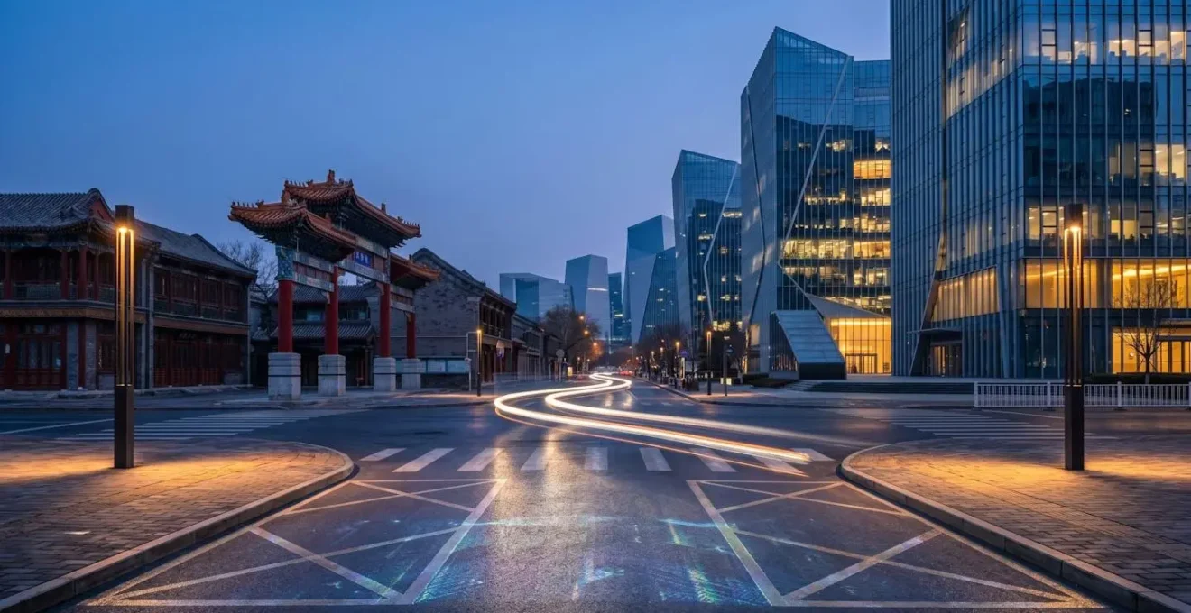 Carte visuelle de la zone d'opération des robotaxis à Yizhuang avec points de prise en charge